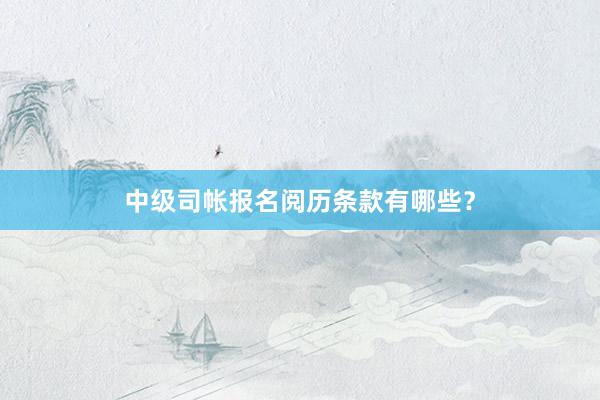 中级司帐报名阅历条款有哪些？